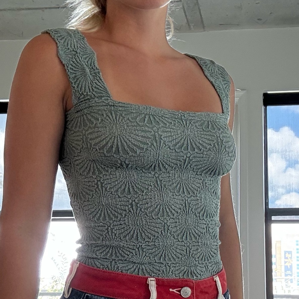 Green Free people tank top Xs/S